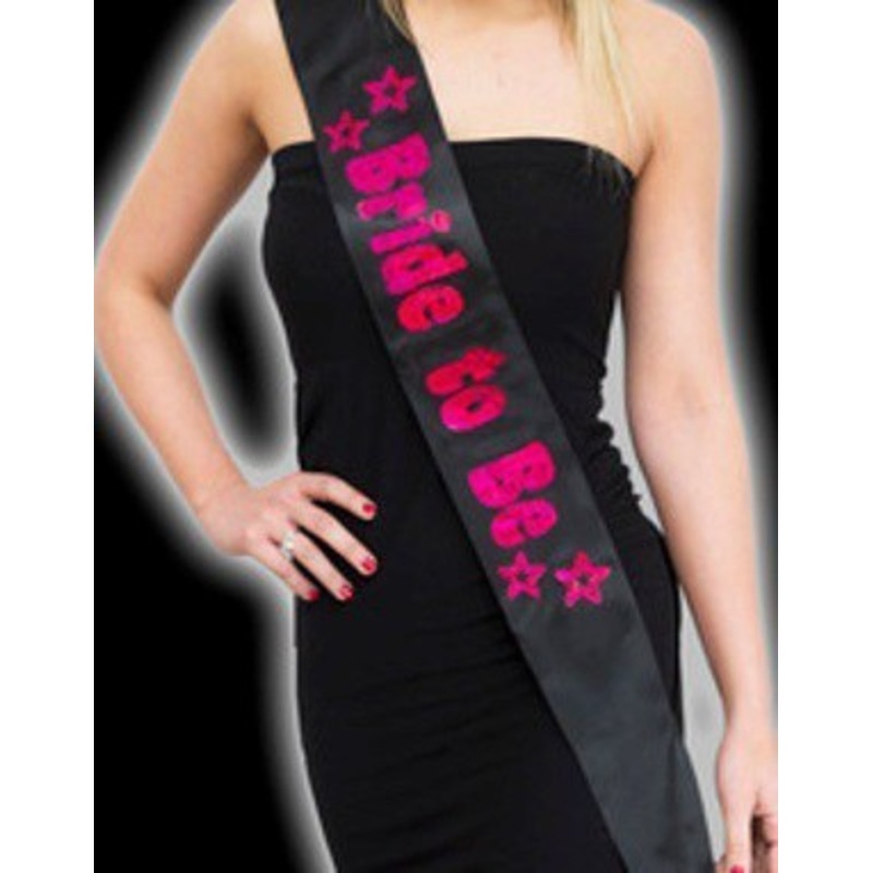 Bride To Be Sash – Black/Pink