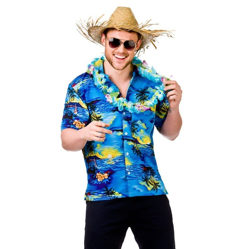 Hawaiian Shirt – Blue Palm Trees
