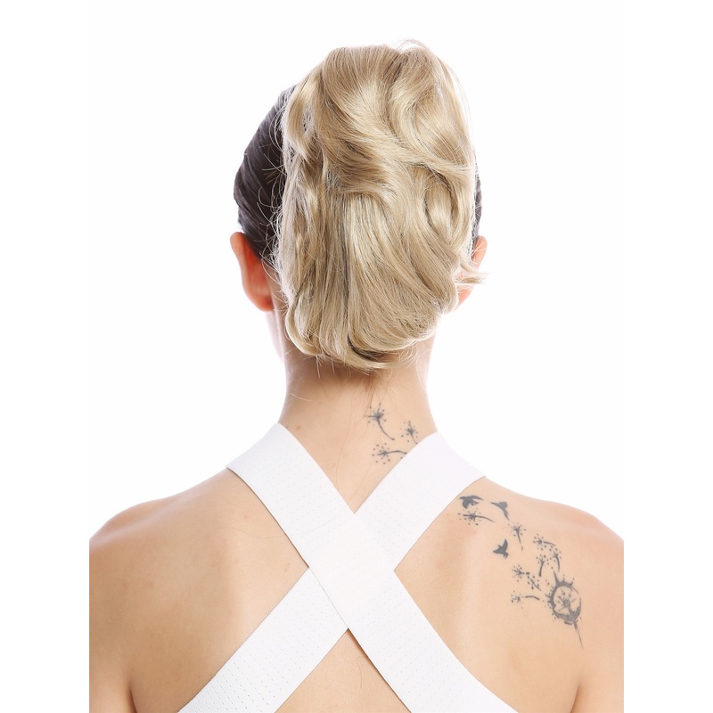 Ponytail Hairpiece Extensions short great volume wavy light ash blond 8
