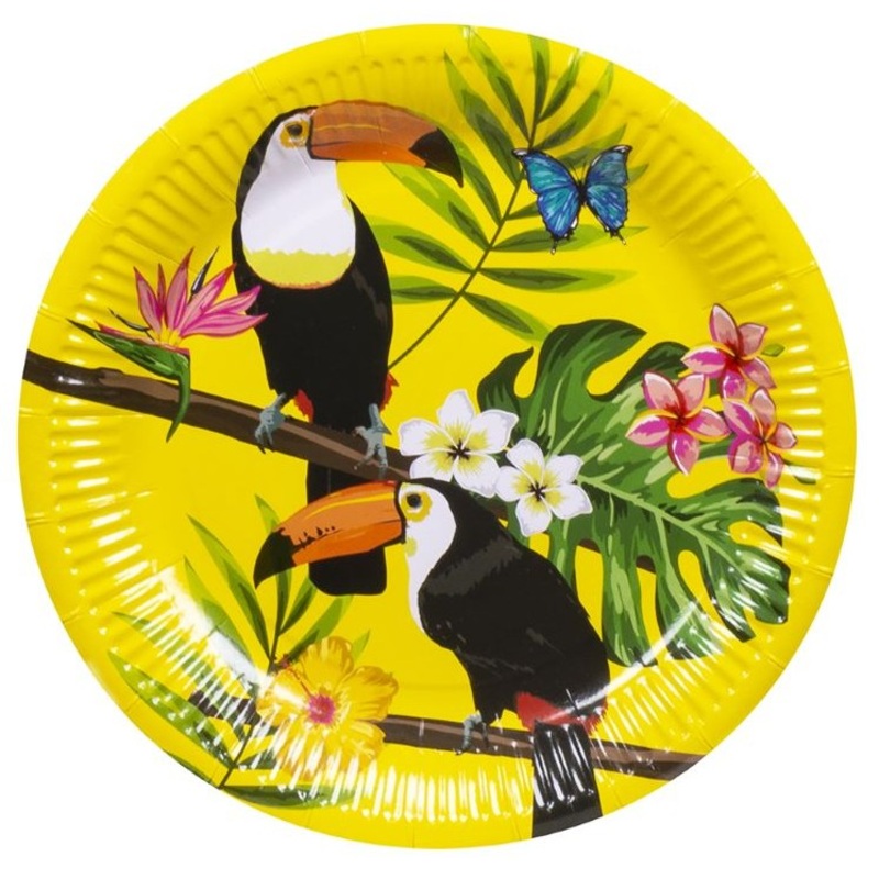 10 Tropical Toucan paper plates 23cm