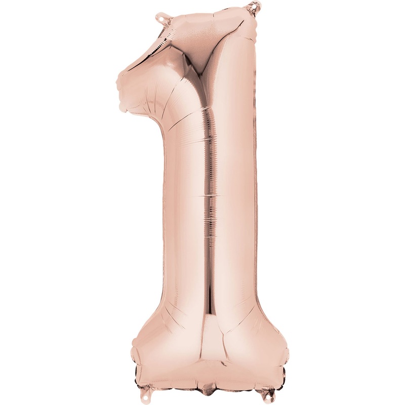 33” Rose Gold Numbered Foil Balloon #1