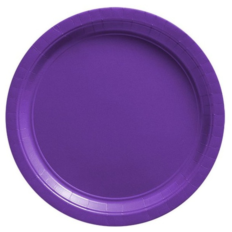 50 purple paper plates Geneva 23cm