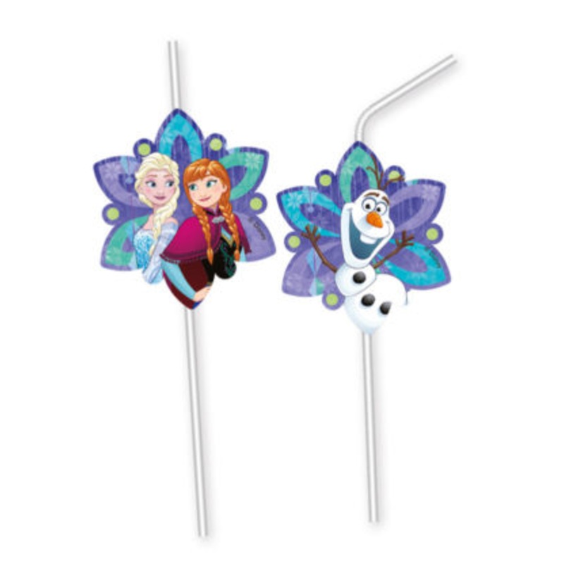 6 frozen crystal palace straws 24cm