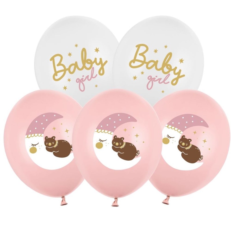 6 latex balloons Baby Girl 30cm