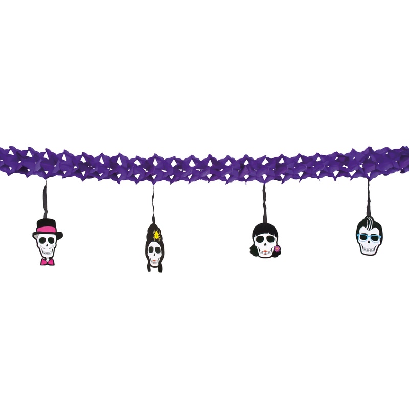 Dancing bones garland skeleton party 400cm