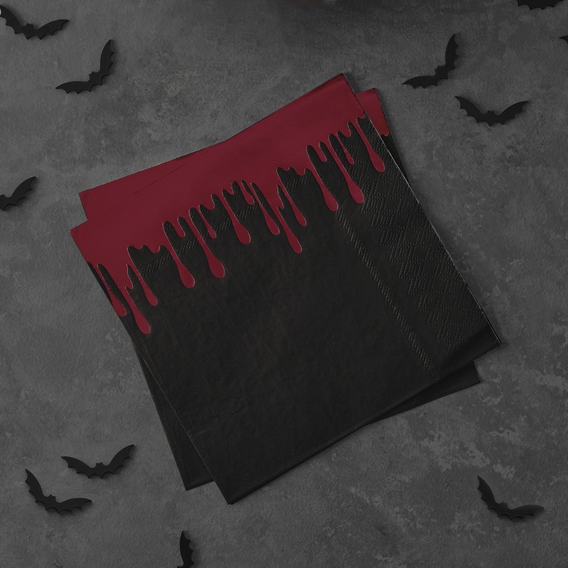 16 Bloody Black napkins 16cm
