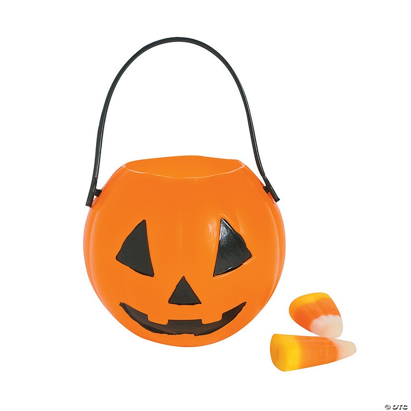 2 Mini Jack-O’-Lantern Pumpkin BPA-Free Plastic Candy Buckets – 12 Pc.
