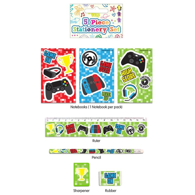 5-piece gamer stationery set