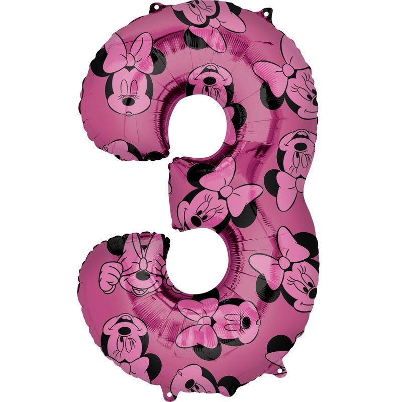 Minnie Mouse number 3 balloon 66cm