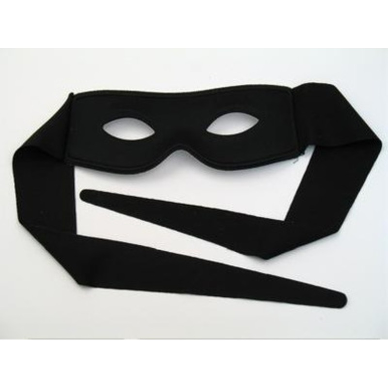 Zorro Style Tie Mask Black|Black