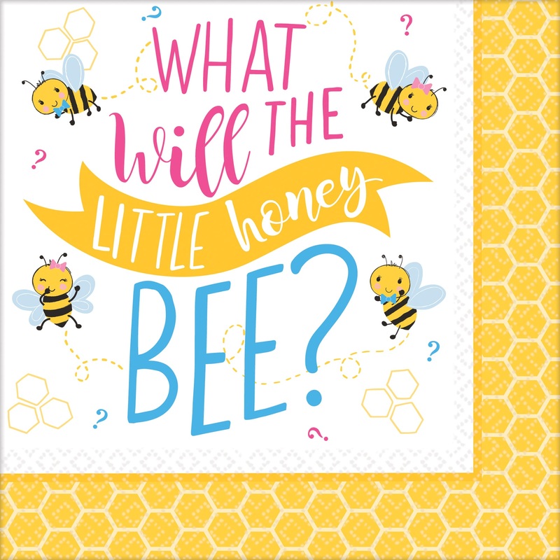 16 baby bees napkins 33cm