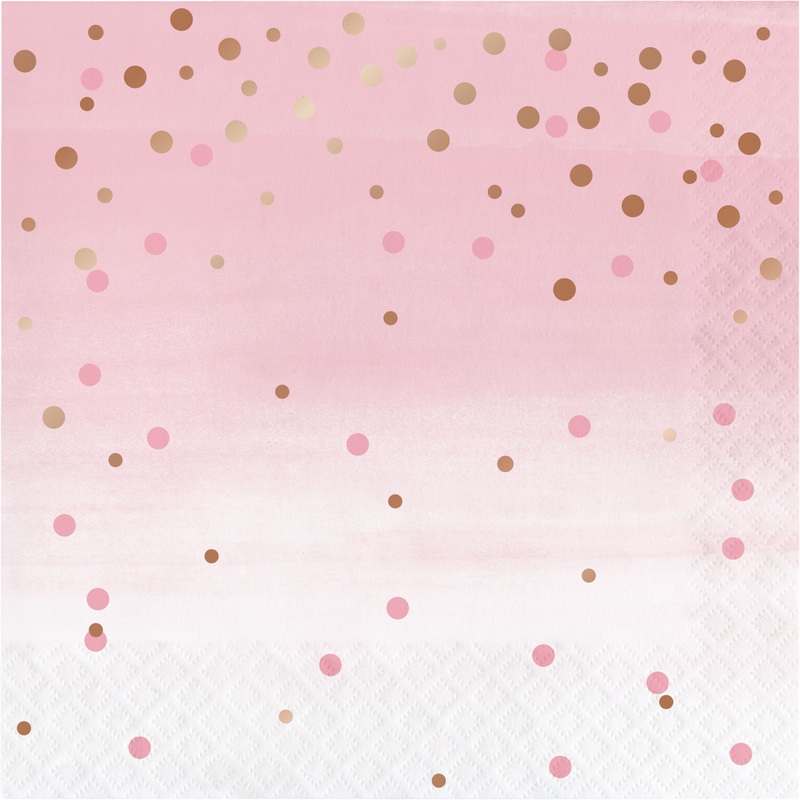 16 Rosy Blossom napkins 33cm