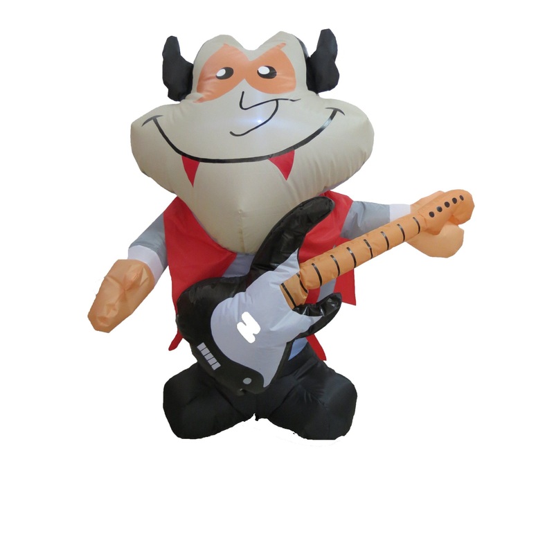 4FT Halloween Inflatable Vampire Playing Guitar LED Home Yard Holiday Decorations
