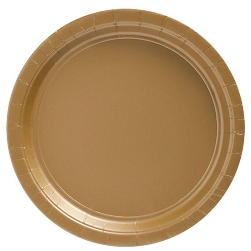 8 gold paper plates Geneva 23cm