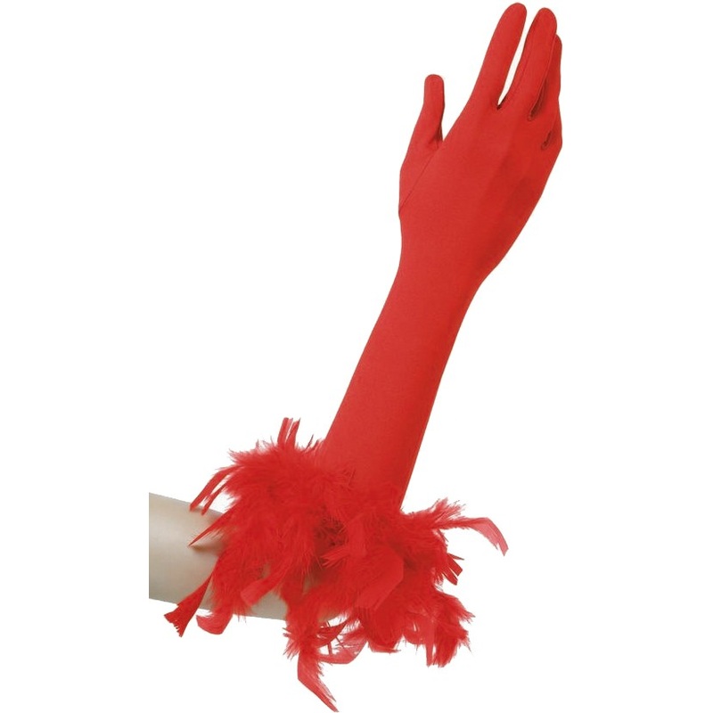 Elastic spring gloves in red