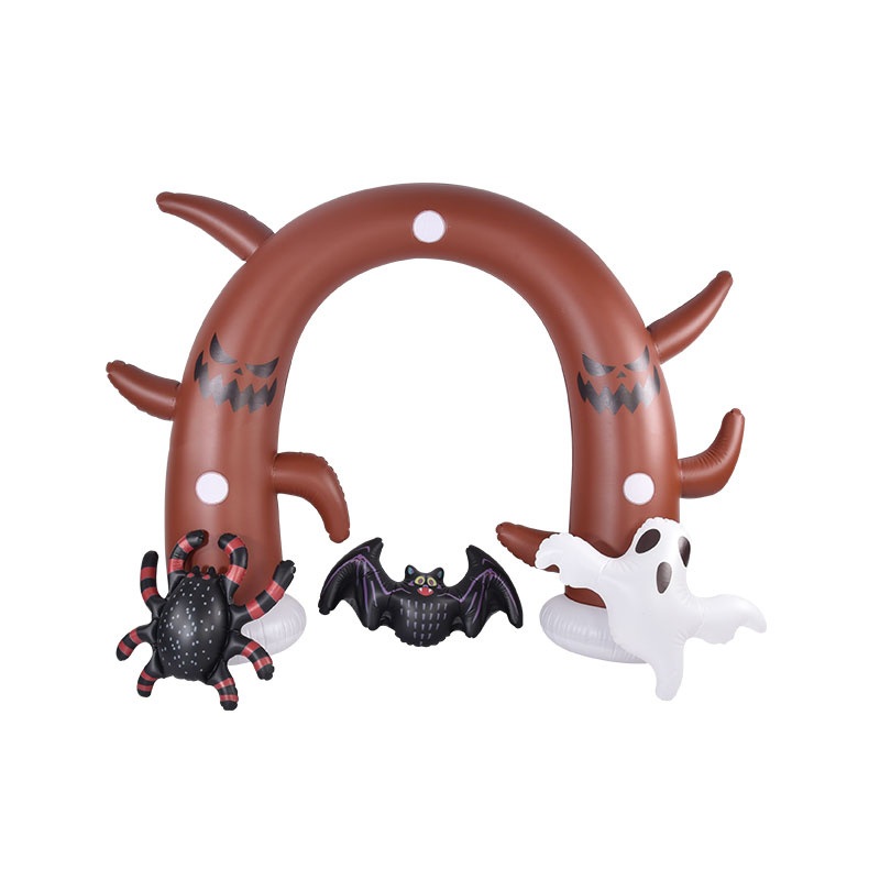 Outdoor Halloween Decorations Inflatable Tree Archway with Ghost Spider and Bat Decorations