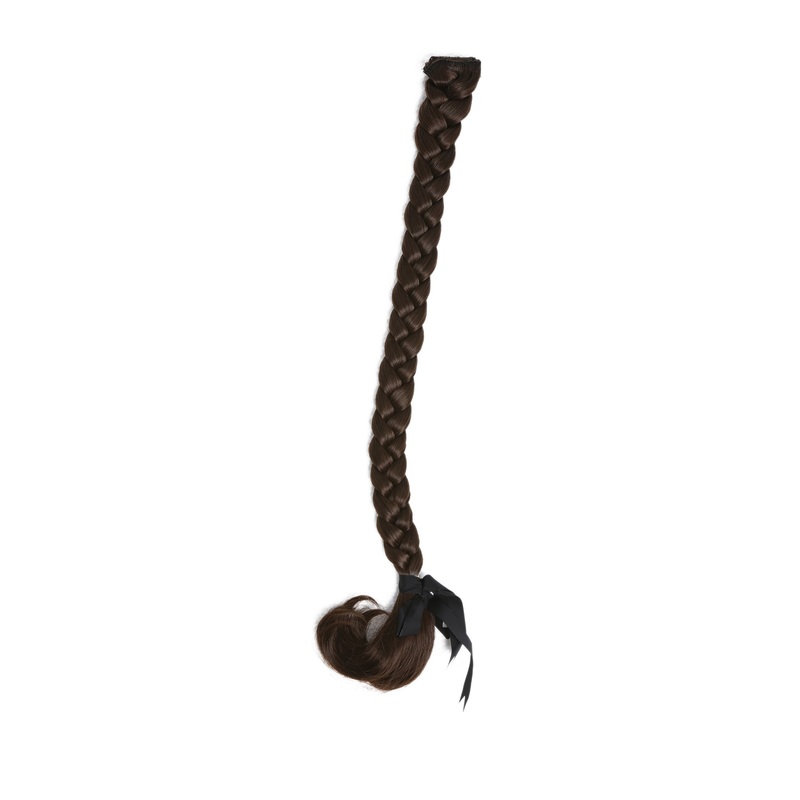 Braided Plait Hairpiece plaited Clip-in Extension long nedium ash brown SA101