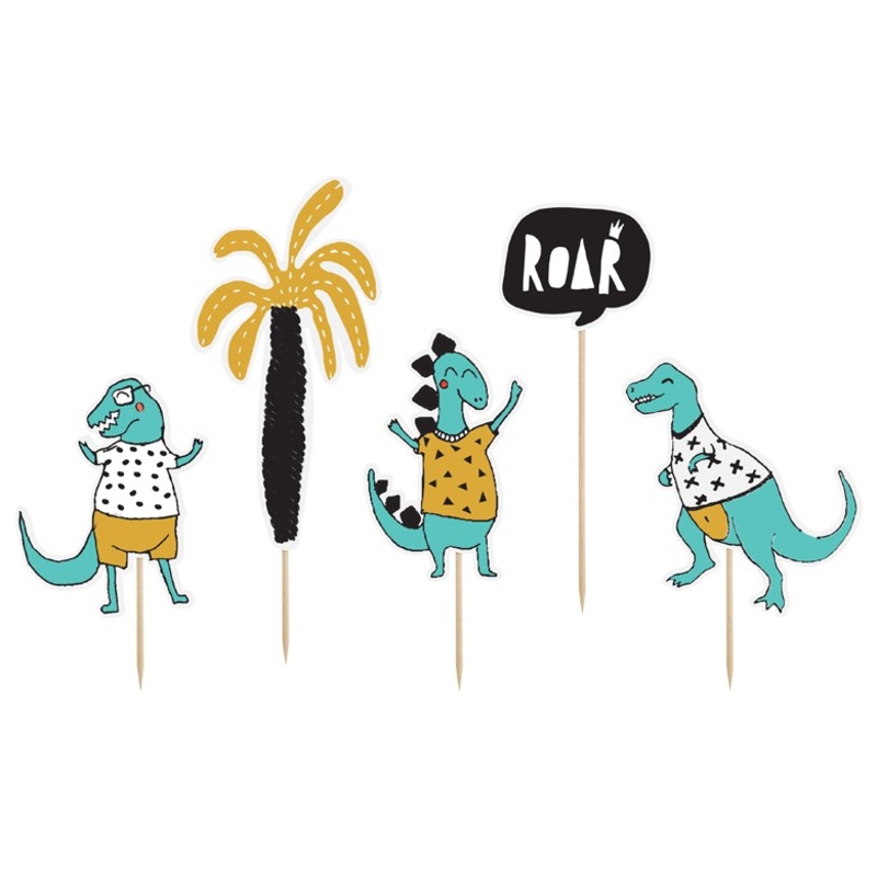 Dino Island cake decoration Roar 5 pieces