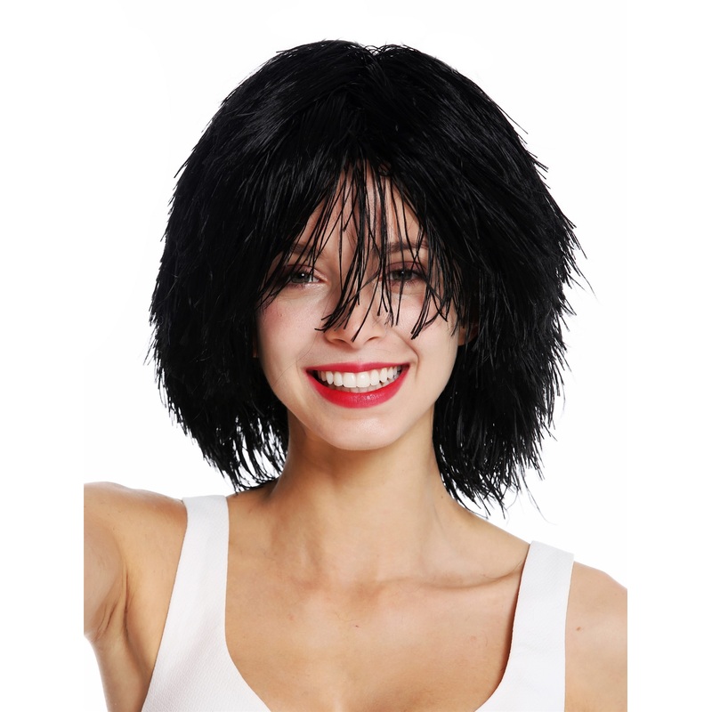 Party Carnival wig women men shaggy strawy voluminous goblin clown black MMSLW