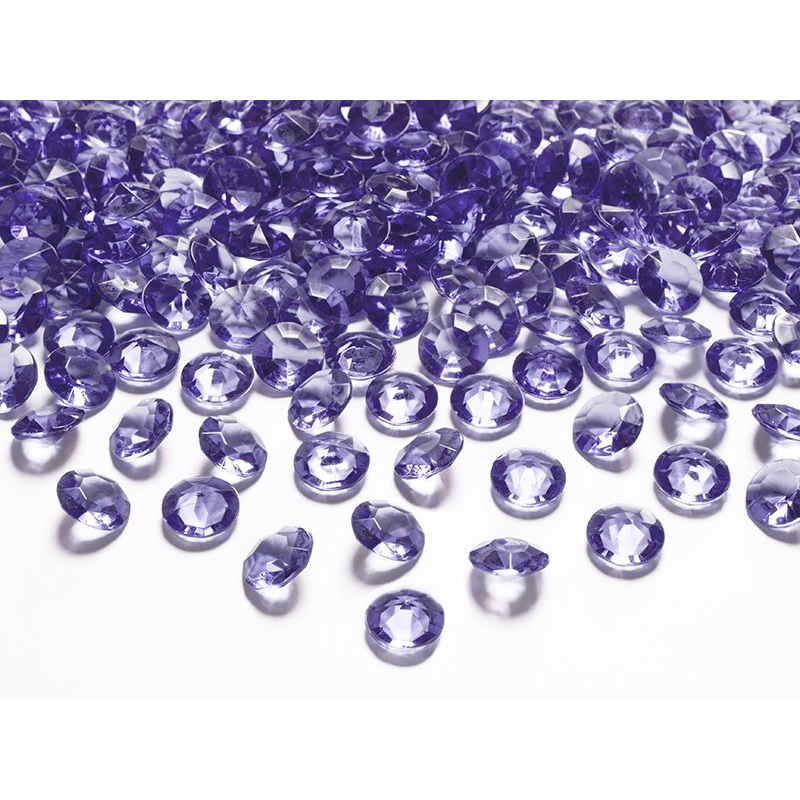 100 scattered diamonds purple 1.2cm