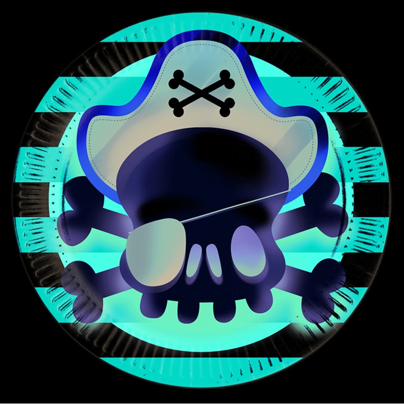 8 One-Eyed Joe Pirate Paper Plates 23cm