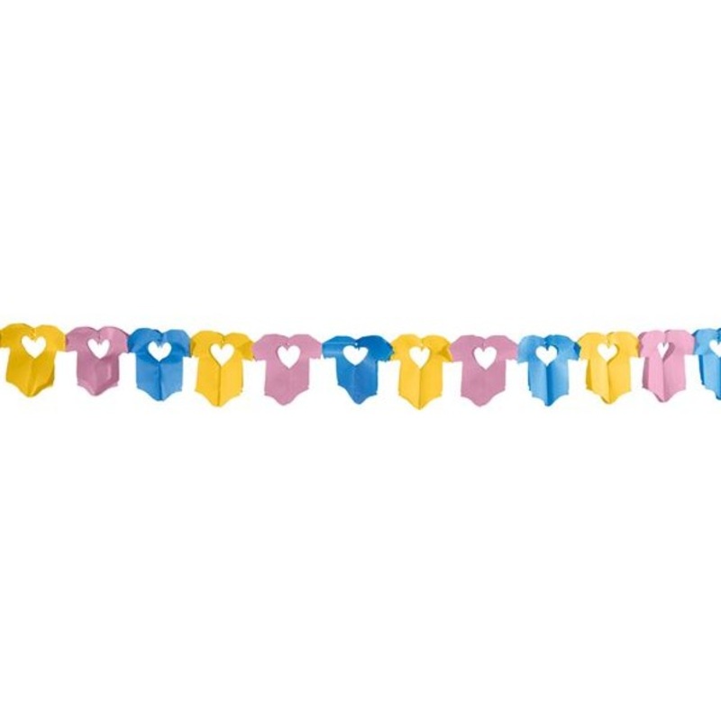 Garland baby shower romper with hearts