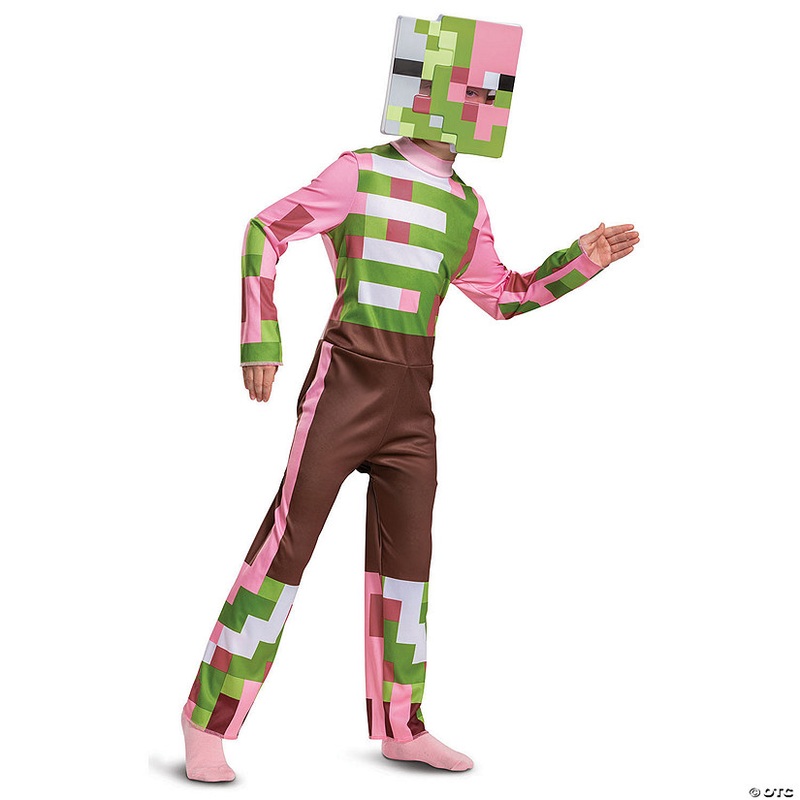 Kids Classic Minecraft Zombie Pigman Jumpsuit Costume