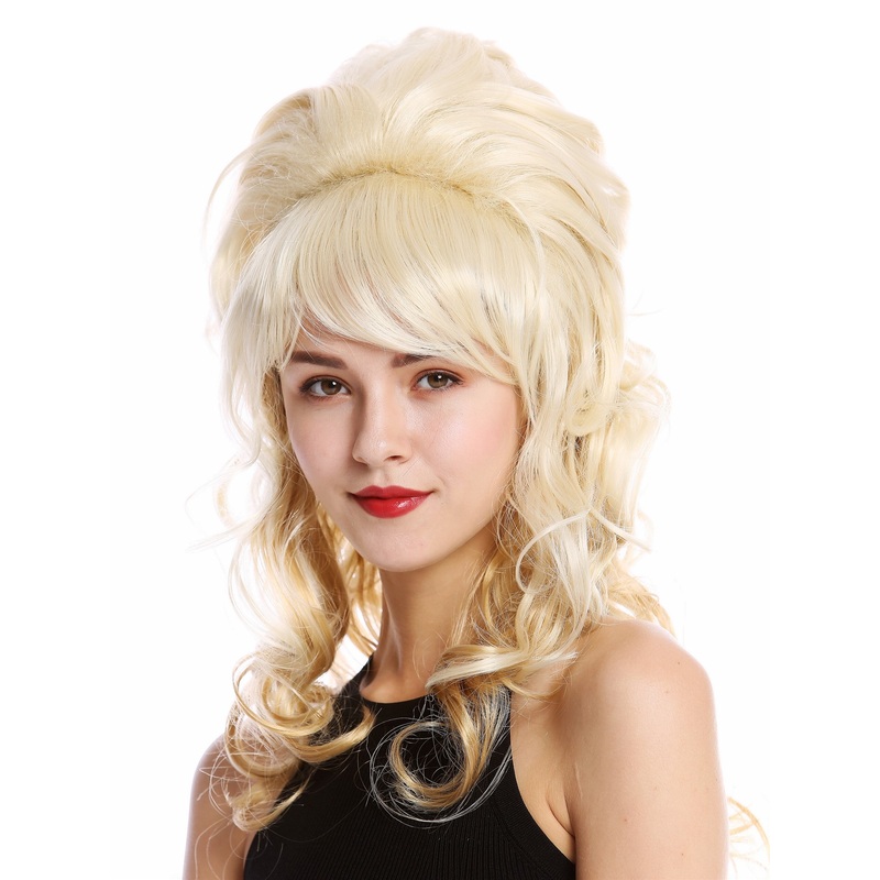Lady Wig Baroque 60s Beehive Retro Bun curly long light blond Pop Singer GFW2418