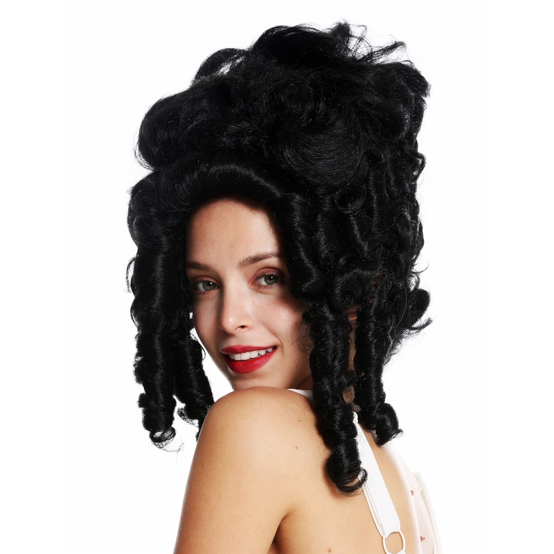 lady wig theatre cosplay baroque Marie Antionette countess black VK-38