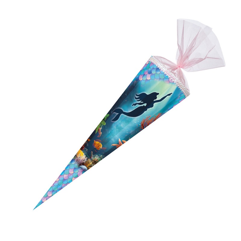 Schultte Meerjungfrau eckig mit Organzaverschluss Special Glitzer 85cm