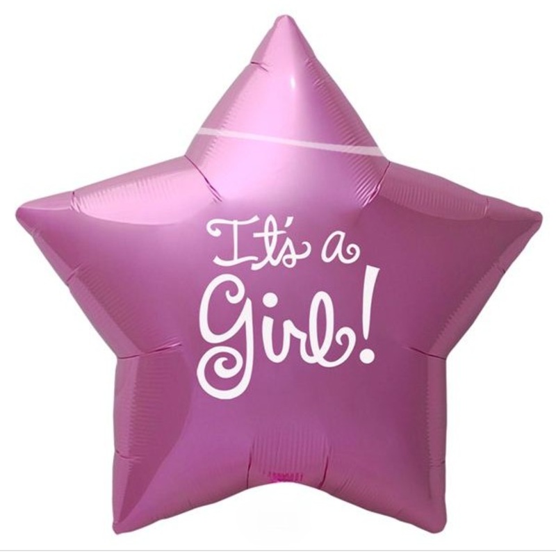 Star balloon Its a Girl Party pink