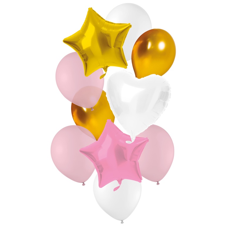Starry Balloon Bouquet pink-gold