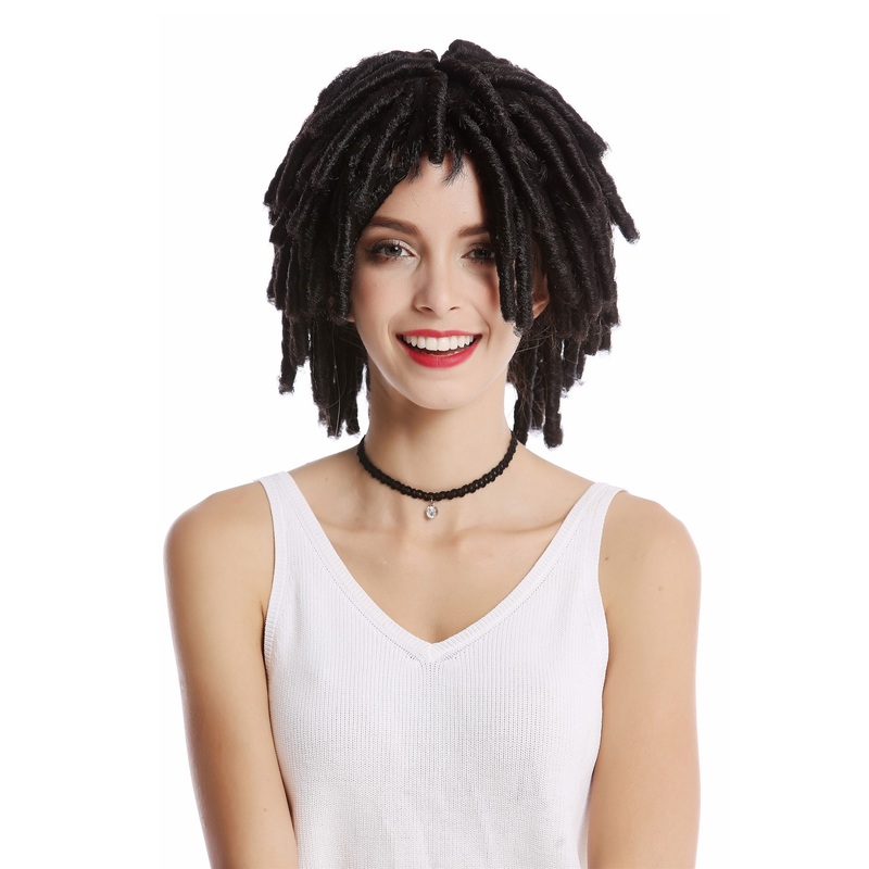 Wig Men Ladies Afro Caribbean style ringlets curls rasta volume brown DH1110