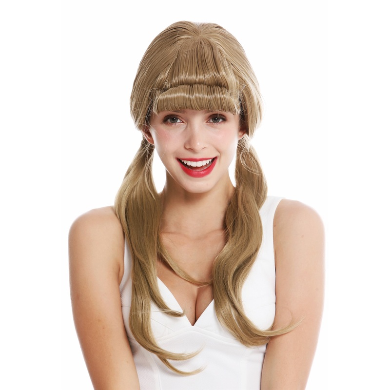 Women’s wig lady long sleek braids pompadour blonde golden blonde GFW3272