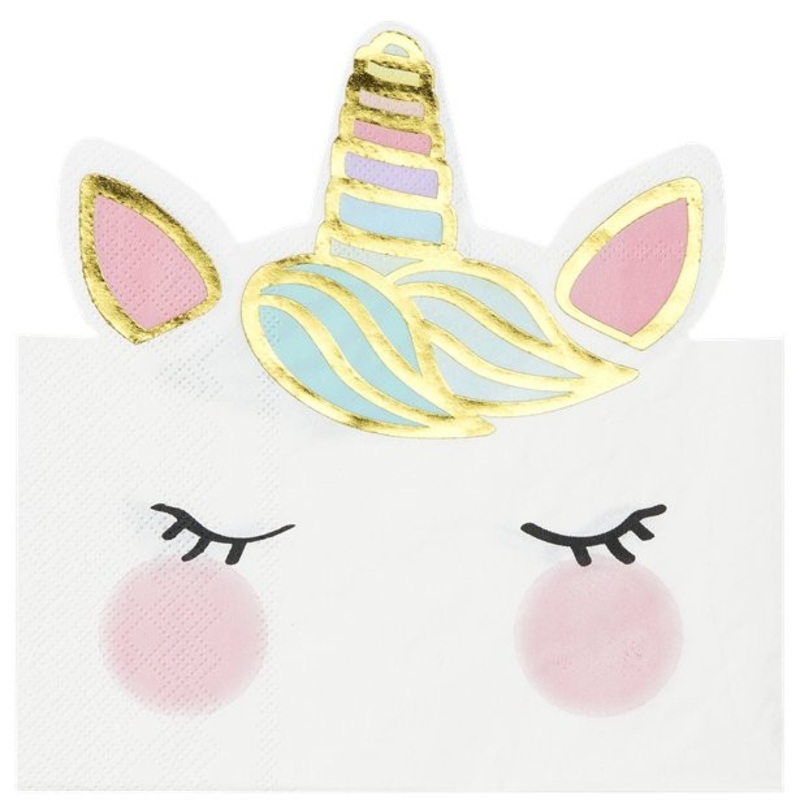 12 blushing unicorn napkins 33 x 33cm