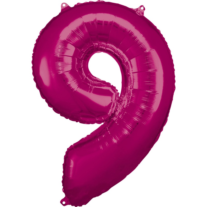33” Number 9 Pink Helium Fill Balloon