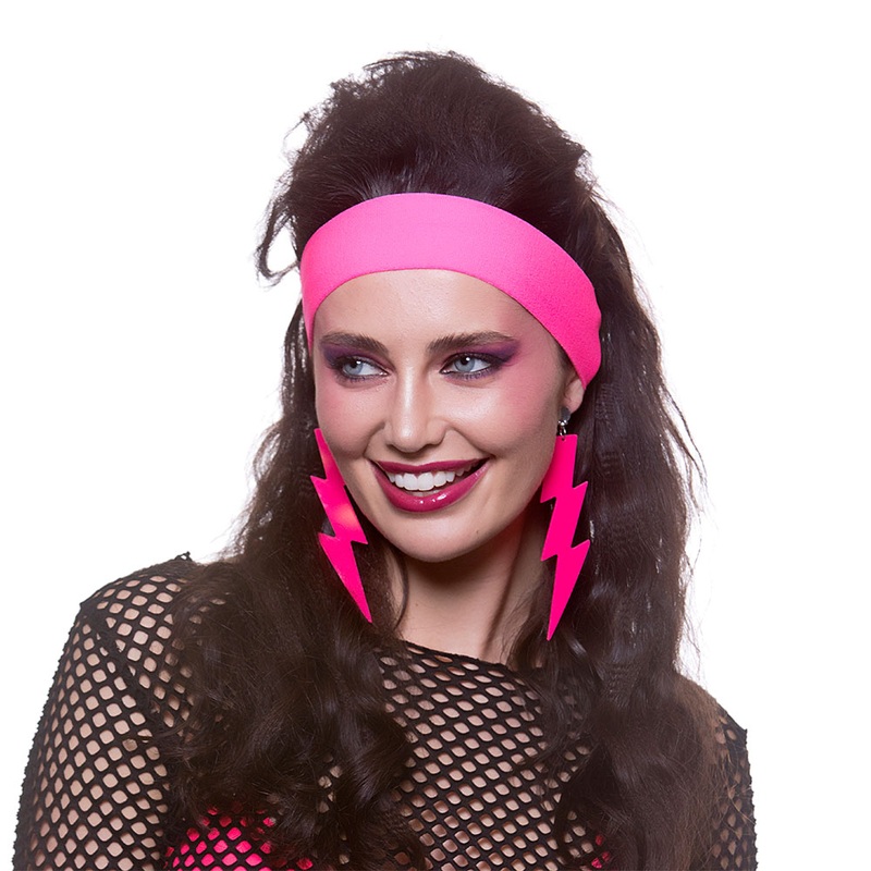 80’s Earrings – Neon Pink