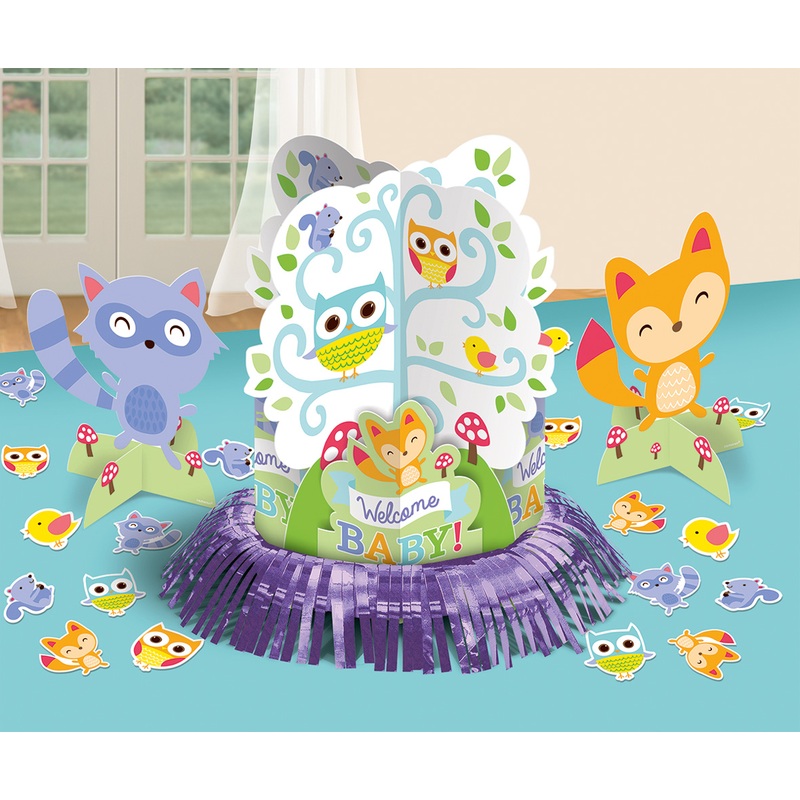 Baby shower lovable forest animals table decoration 23 pieces