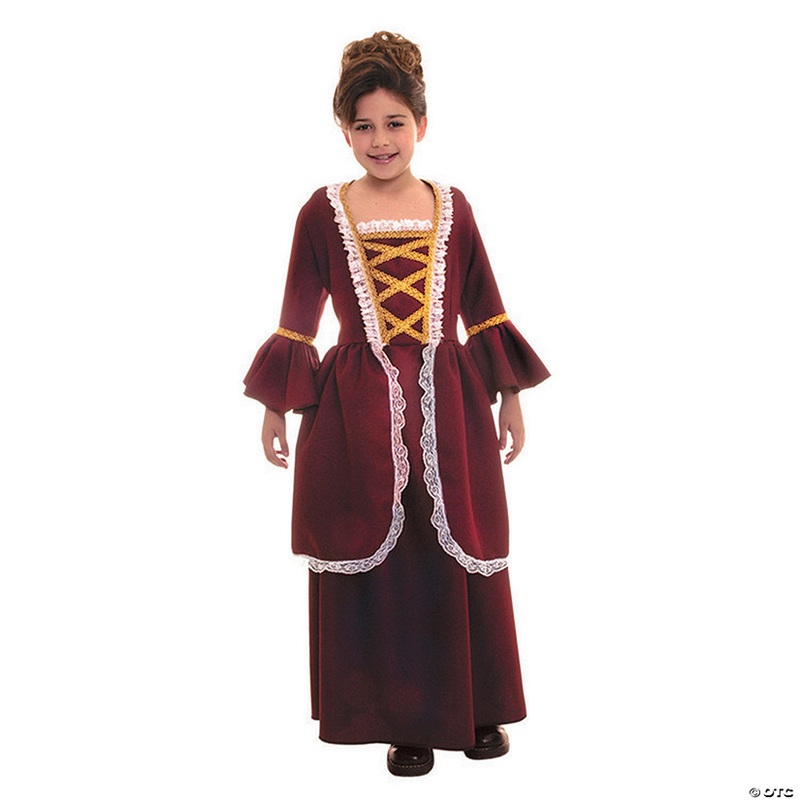 Girls Colonial Dress Costume|LARGE|MEDIUM|SMALL