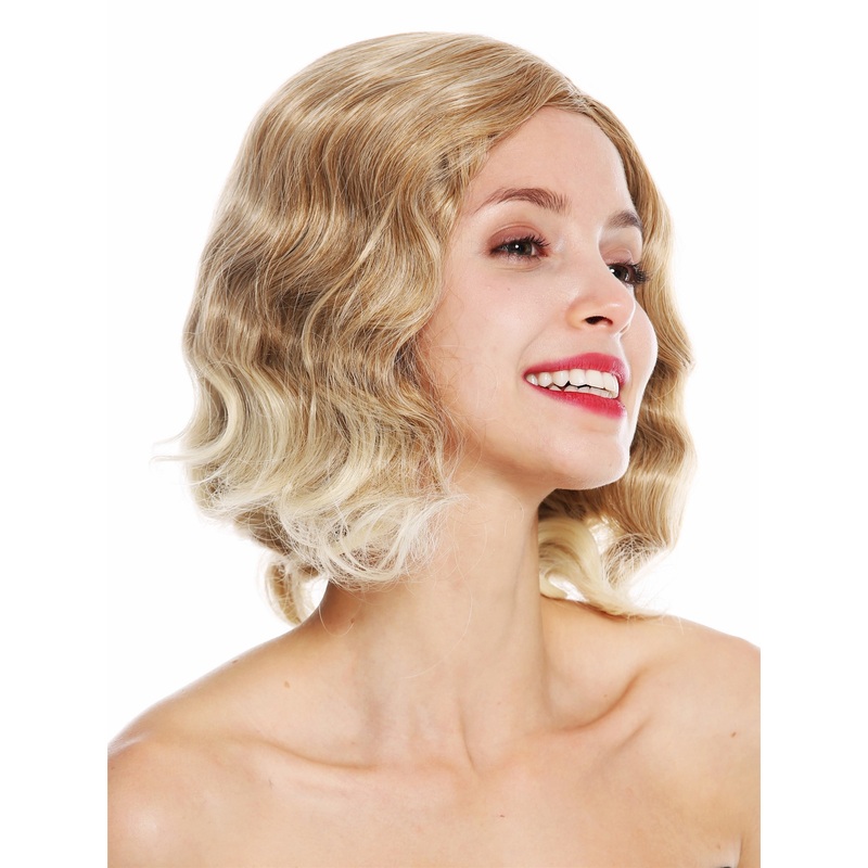 Lady wig 20’s swing jazzy Charleston middle parting wavy blonde mix GFW1726