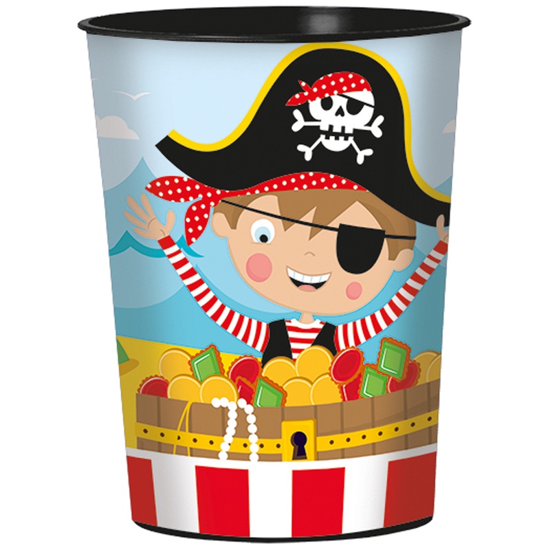 Little pirate Tommy on a treasure hunt XL plastic mug 473ml