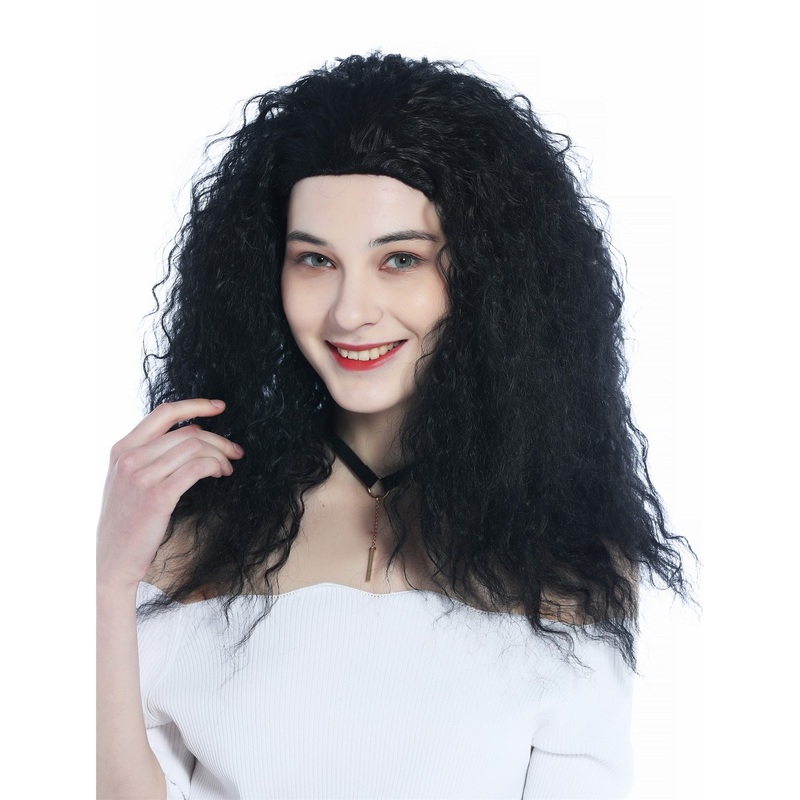 Wig Ladies long voluminous kinked curls kinks Caribbean look black ZM-1022