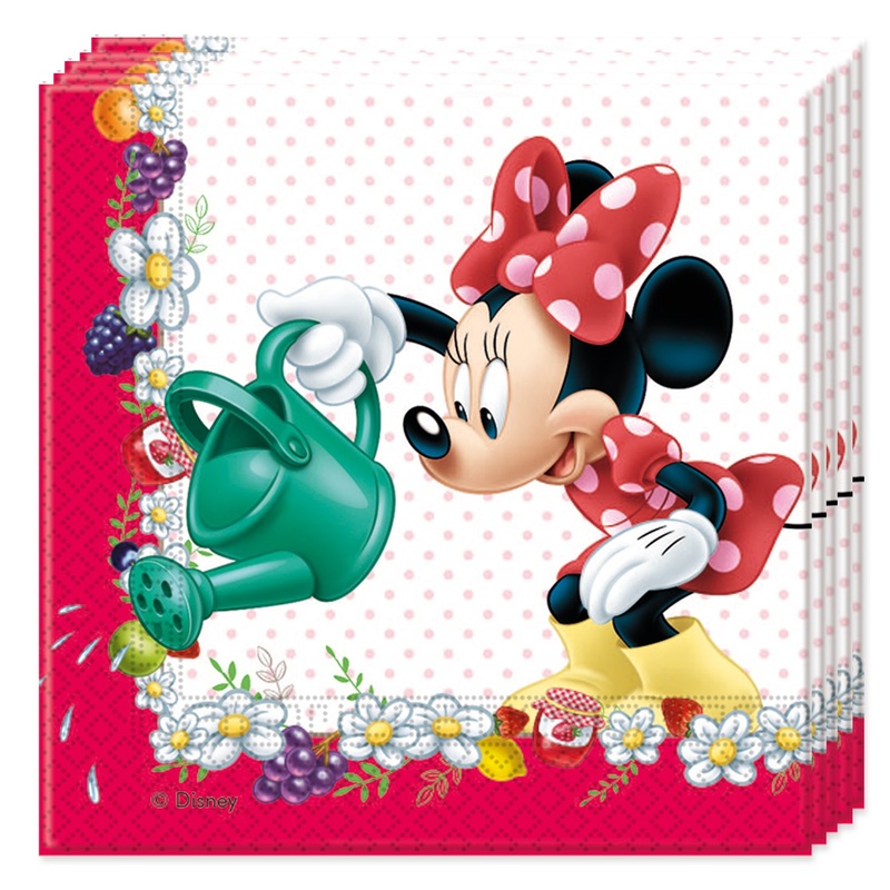 20 Minnie Mouse strawberry garden napkins 33cm