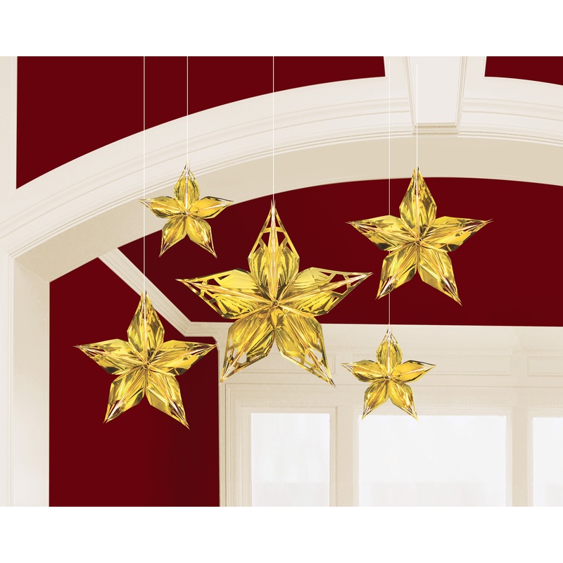 5 star pendants shine & glamor in a mix of sizes
