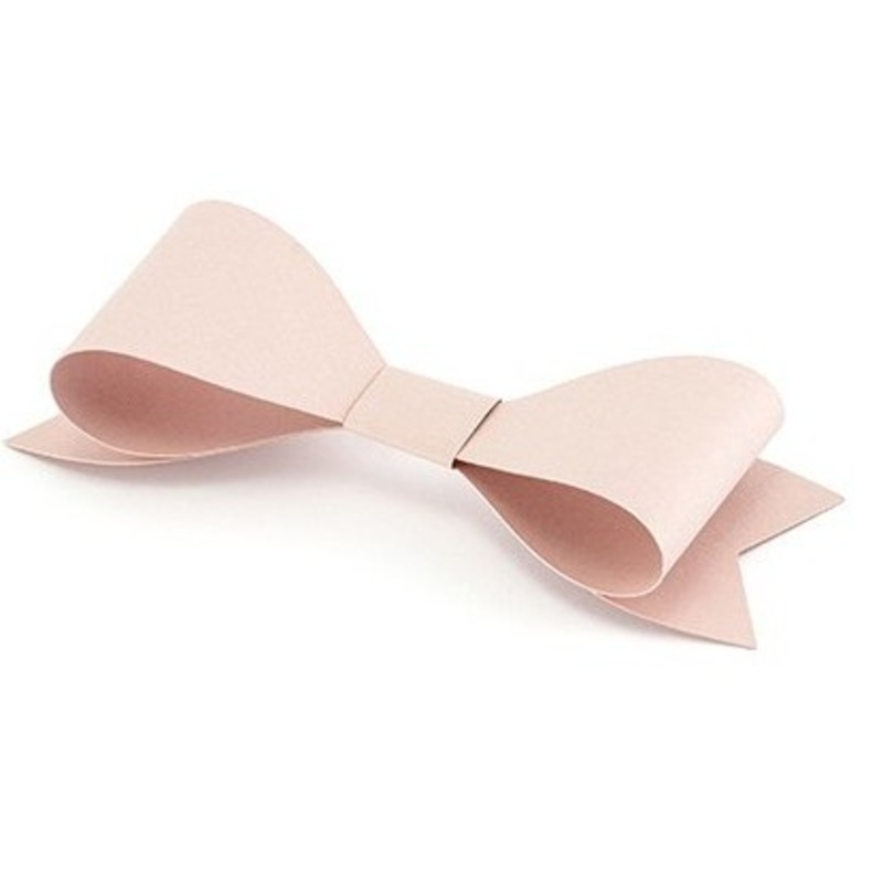 6 pink paper ribbons 5.5 x 2cm