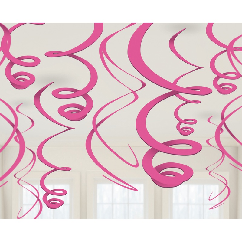 12 pink decorative spirals Fiesta 55cm