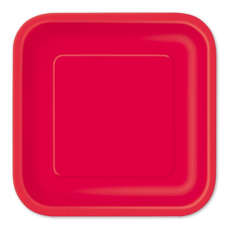 14 paper plates Vera red 23cm