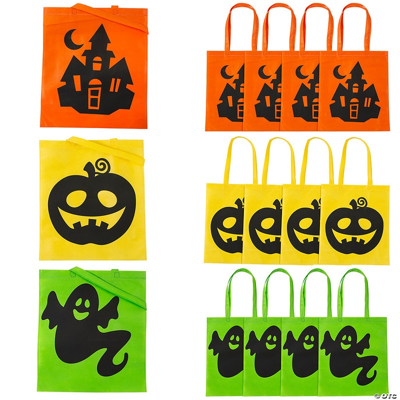 15 x 17 Large Nonwoven Iconic Halloween Tote Bags – 12 Pc.