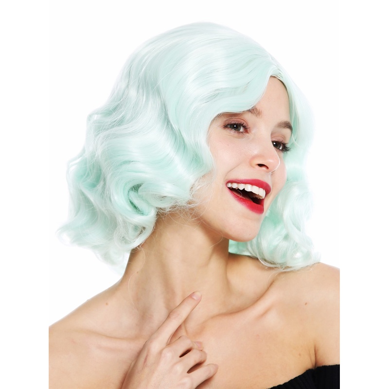 Lady wig 20’s swing jazzy Charleston Chicago middle parting wavy green GFW1726