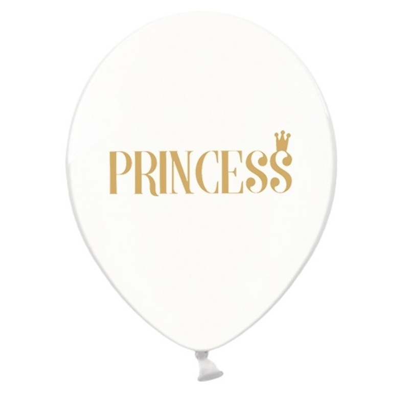 6 Princess Tale balloons white 30cm